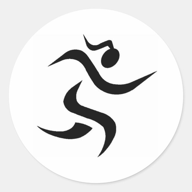 Pegatina Redonda chica en ejecución (Anverso)