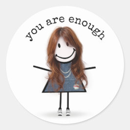 Pegatina Redonda Chica en zapatillas con cita