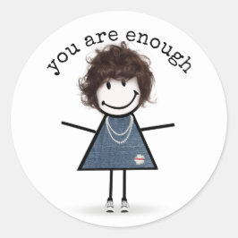 Pegatina Redonda Chica en zapatillas con cita