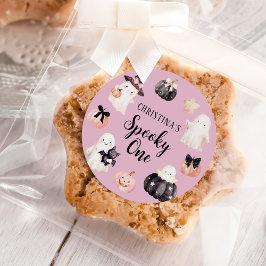 Pegatina Redonda Chica espeluznante de Halloween Primer Fiesta de c