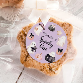 Pegatina Redonda Chica espeluznante de Halloween Primer Fiesta de c