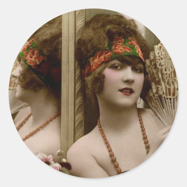 Pegatina Redonda Chica fiesta (Anverso)