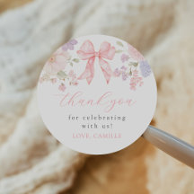 Chica Floral con Lazo Rosa Baby Shower