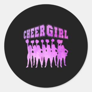 Pegatina Redonda Chica Funny Cheerled Cita De Alegre Te