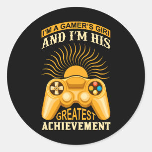Pegatina Redonda Chica gamer
