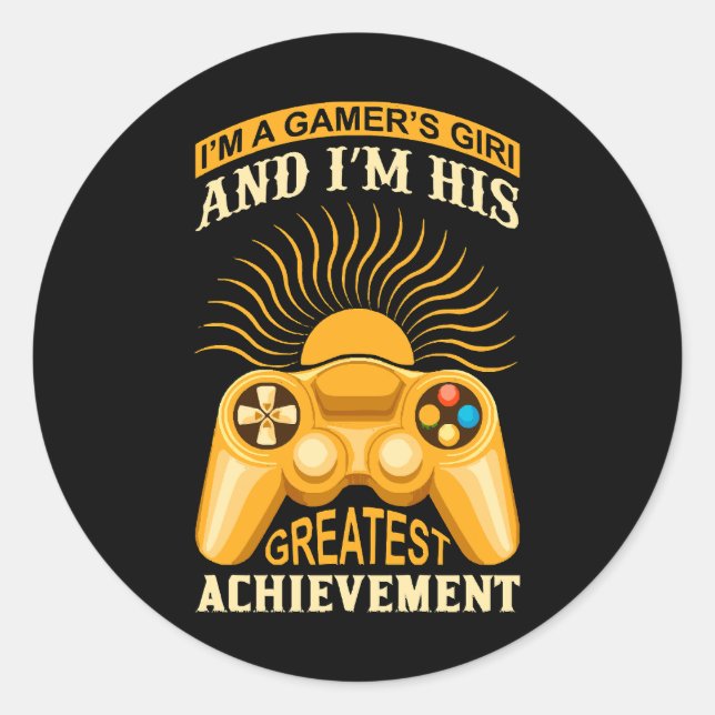 Pegatina Redonda Chica gamer (Anverso)