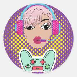 Pegatina Redonda chica gammer