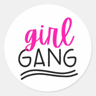 Pegatina Redonda Chica Gang