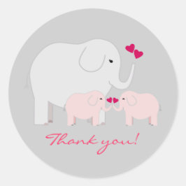 Pegatina Redonda Chica Gemelos Gracias Pegatinas