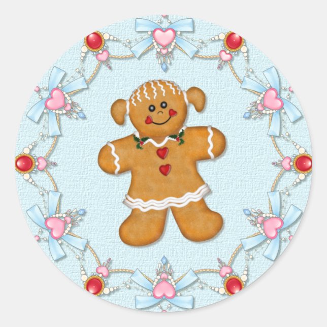 Pegatina Redonda Chica Gingerbread (Anverso)