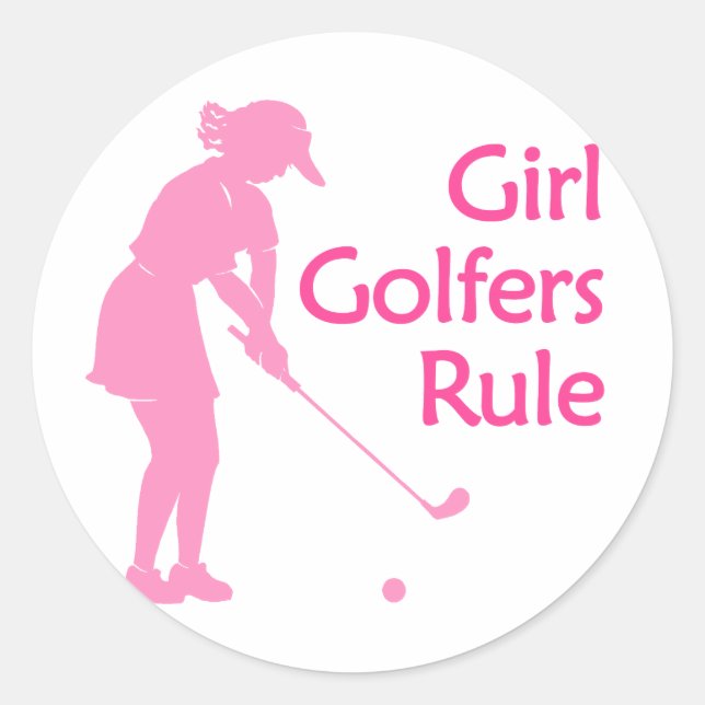 Pegatina Redonda Chica Golfers Rule (Anverso)