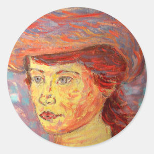 Pegatina Redonda chica gorra vintage