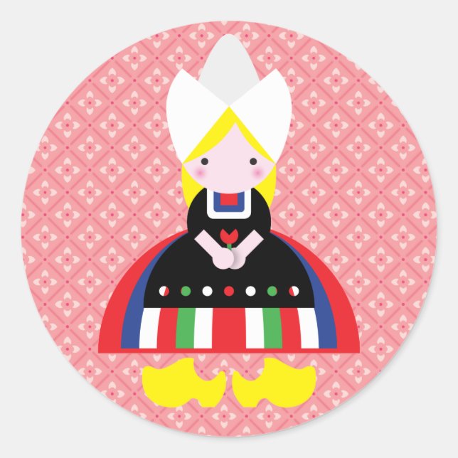 Pegatina Redonda Chica holandés (Anverso)