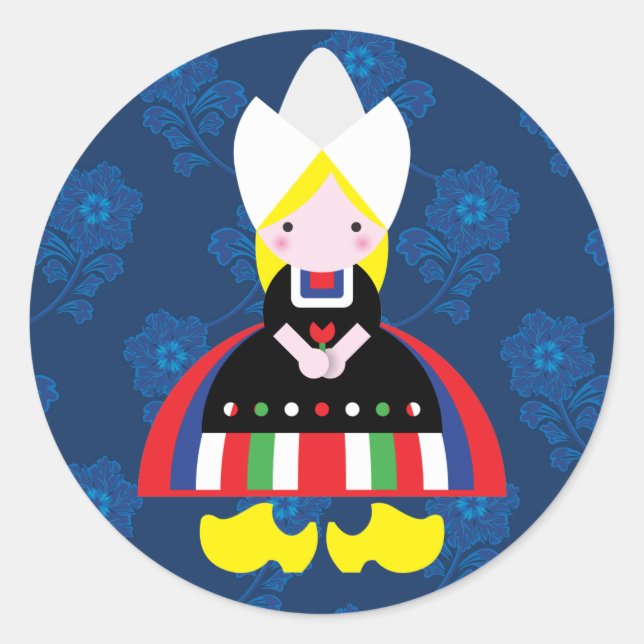 Pegatina Redonda Chica holandés (Anverso)