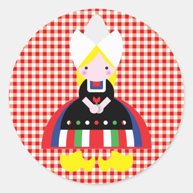 Pegatina Redonda Chica holandés (Anverso)