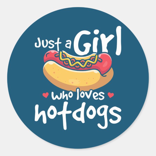 Pegatina Redonda Chica Hotdog Lover Fast Food (Anverso)