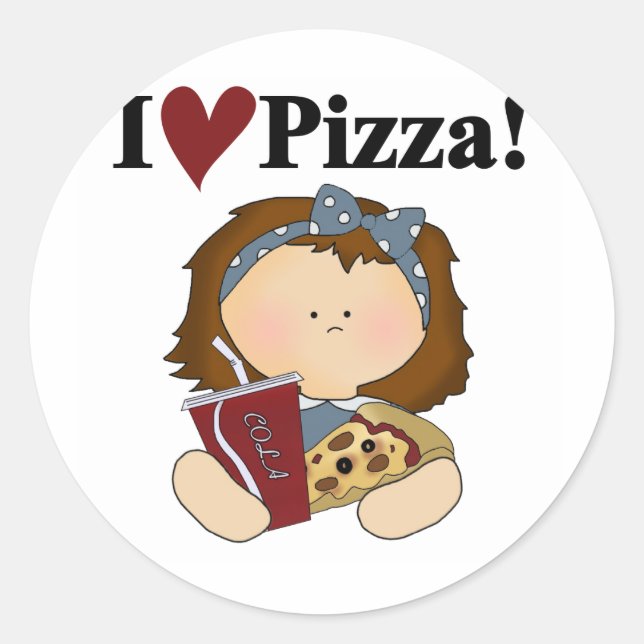 Pegatina Redonda Chica I Love Pizza Tshirts and Gifts (Anverso)