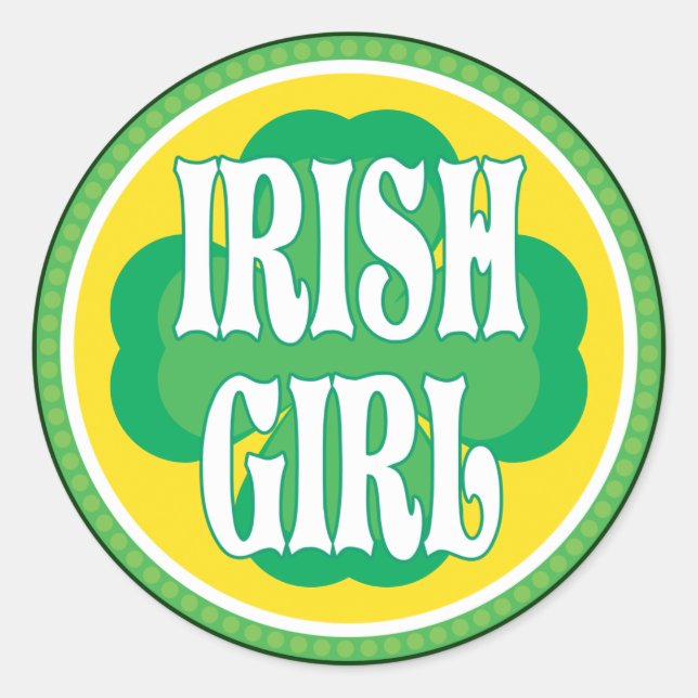 Pegatina Redonda Chica irlandés (Anverso)