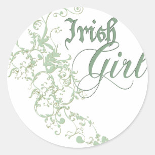 Pegatina Redonda Chica irlandés
