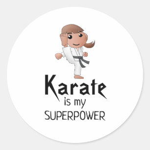 Pegatina Redonda Chica - Karate es mi superpoder