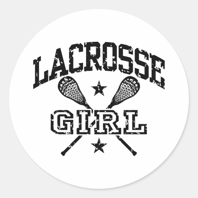 Pegatina Redonda Chica Lacrosse (Anverso)