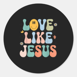 Pegatina Redonda Chica Love Like Jesus Cute Christian Toddler Groov