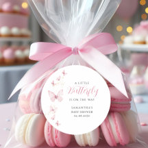 Chica Mariposa Pequeña Rosa Acuarela Baby Shower 