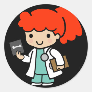 Pegatina Redonda Chica médica con Xray