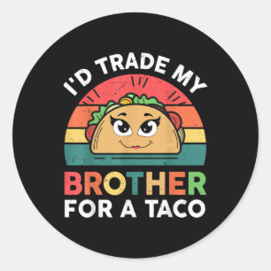 Pegatina Redonda Chica mexicano de Taco Funny Cinco De