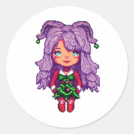 Pegatina Redonda Chica morada 