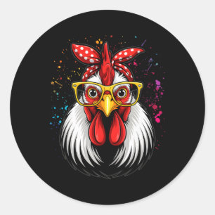 Pegatina Redonda Chica Ndana de pollo - propietaria de aves de corr