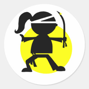 Pegatina Redonda Chica Ninja