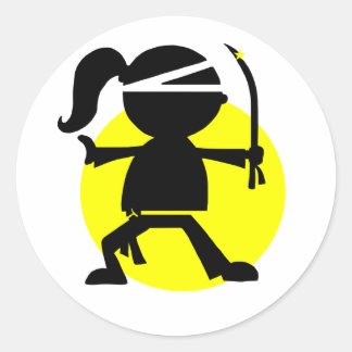 Pegatina Redonda Chica Ninja
