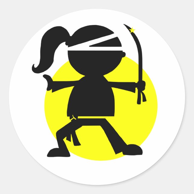 Pegatina Redonda Chica Ninja (Anverso)