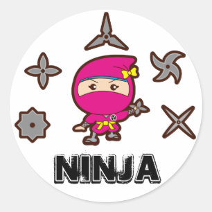 Pegatina Redonda Chica Ninja