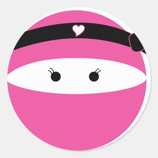 Pegatina Redonda Chica Ninja (Anverso)