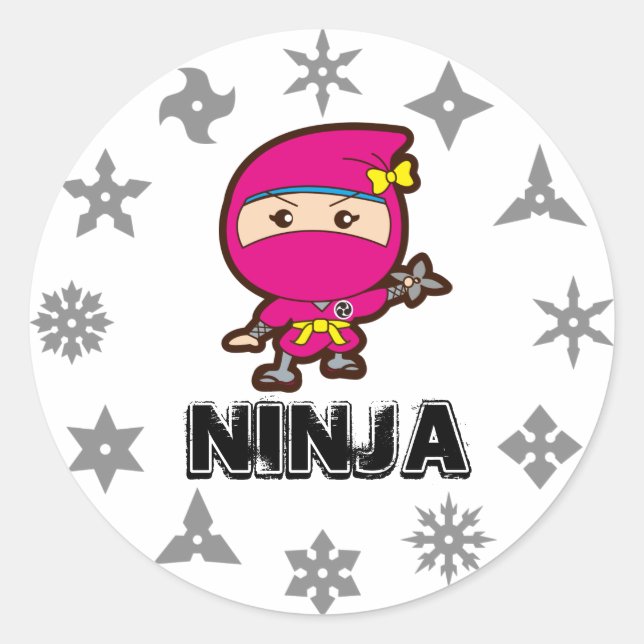 Pegatina Redonda Chica Ninja (Anverso)