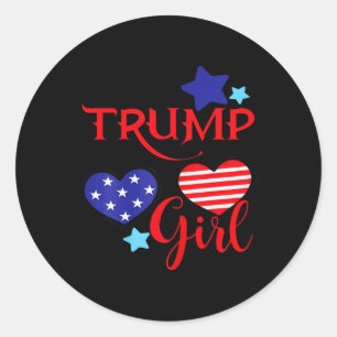 Pegatina Redonda Chica para Donald Trump 2025 Lindo bandera de Trum