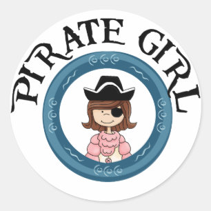 Pegatina Redonda Chica pirata