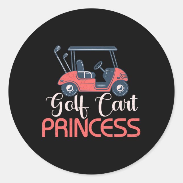 Pegatina Redonda Chica Princesa de Golf (Anverso)