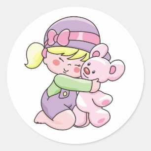 Pegatina Redonda Chica que abraza las camisetas y los regalos del