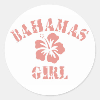Pegatina Redonda Chica Rosa de Bahamas
