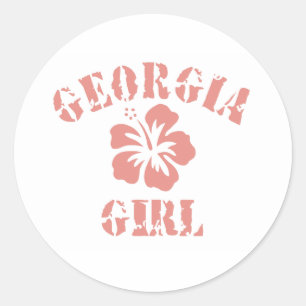 Pegatina Redonda Chica rosa de Georgia