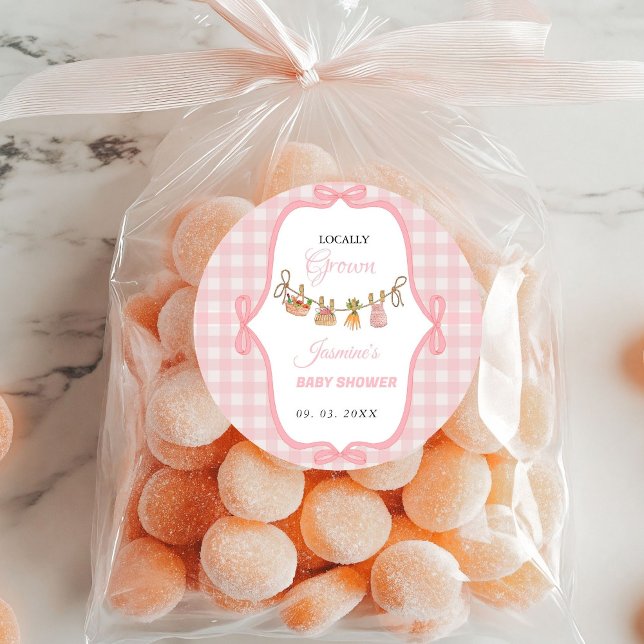 Pegatina Redonda Chica rosa de origen local ducha de bebé Rociar el (Subido por el creador)