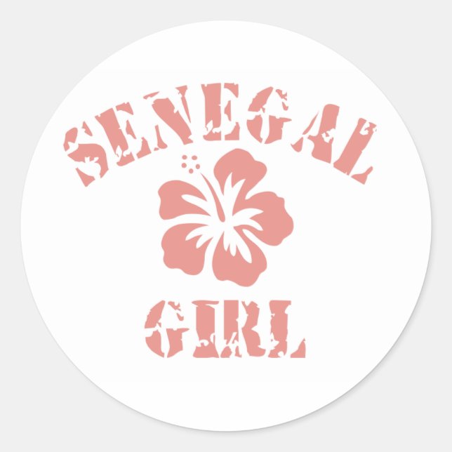 Pegatina Redonda Chica Rosa de Senegal (Anverso)