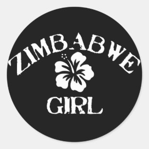 Pegatina Redonda Chica Rosa de Zimbabue