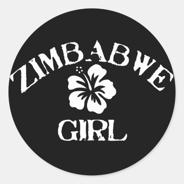 Pegatina Redonda Chica Rosa de Zimbabue (Anverso)