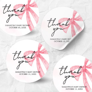 Pegatina Redonda Chica Rosa Pequeño Boo Halloween Baby Shower