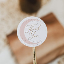 Chica rosado sobre la luna Baby Shower