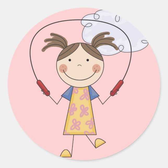 Pegatina Redonda Chica Saltando camisetas y regalos sin cuernos (Anverso)